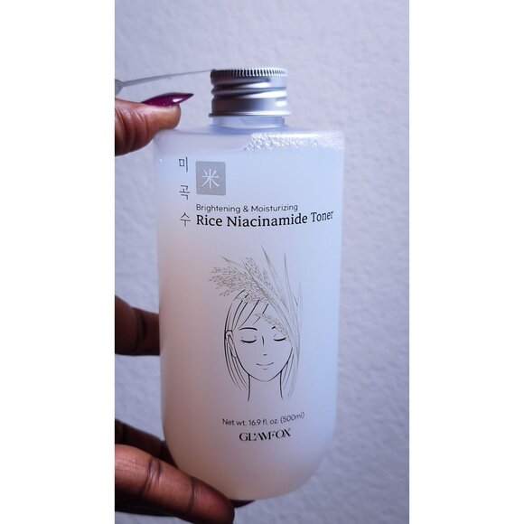 Glamfox Rice Niacinamide Skincare Set - Toner 500ml Foam Cleanser 230g & Cleansi - Picture 4 of 6